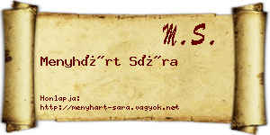 Menyhárt Sára névjegykártya